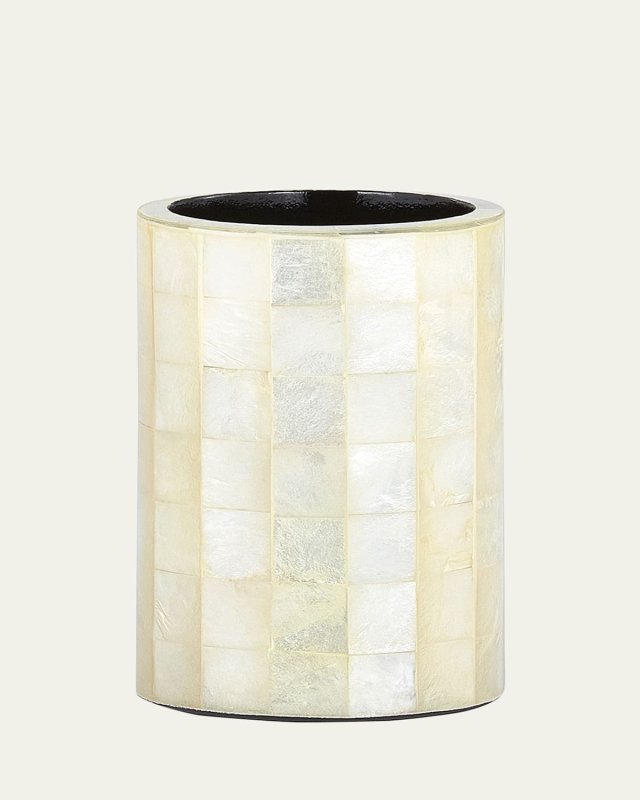 Capiz Ivory Brush Holder